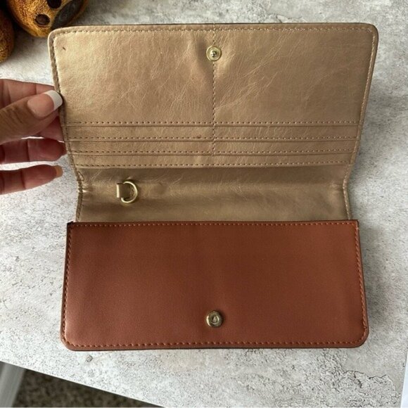 Anne Klein Clutch Walker Brown Patterned Wallet - Picture 3 of 7